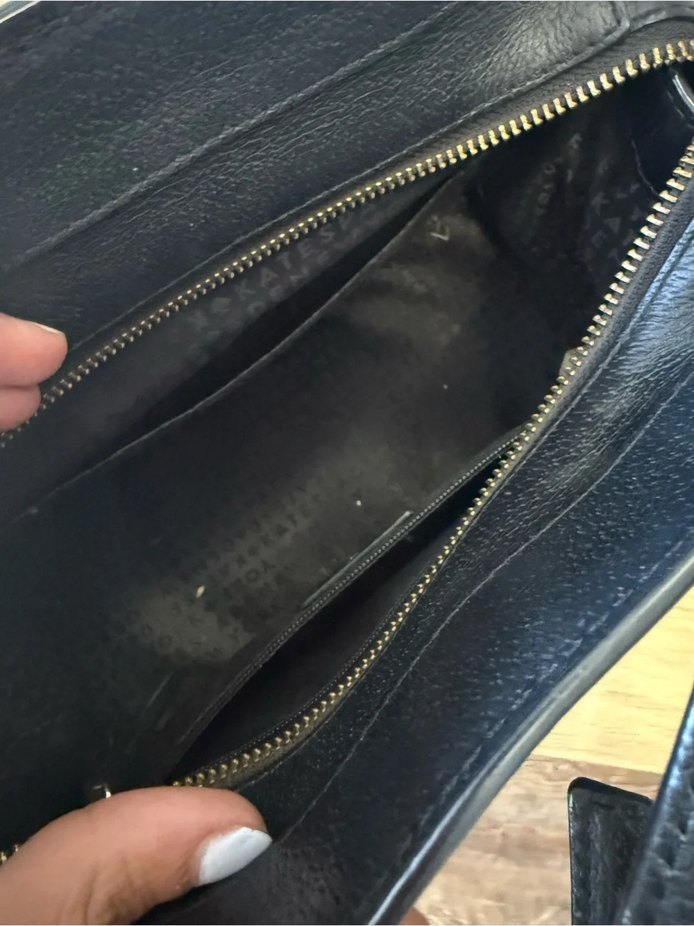 kate spade Black Pebbled Leather Purse with Gold Hardware